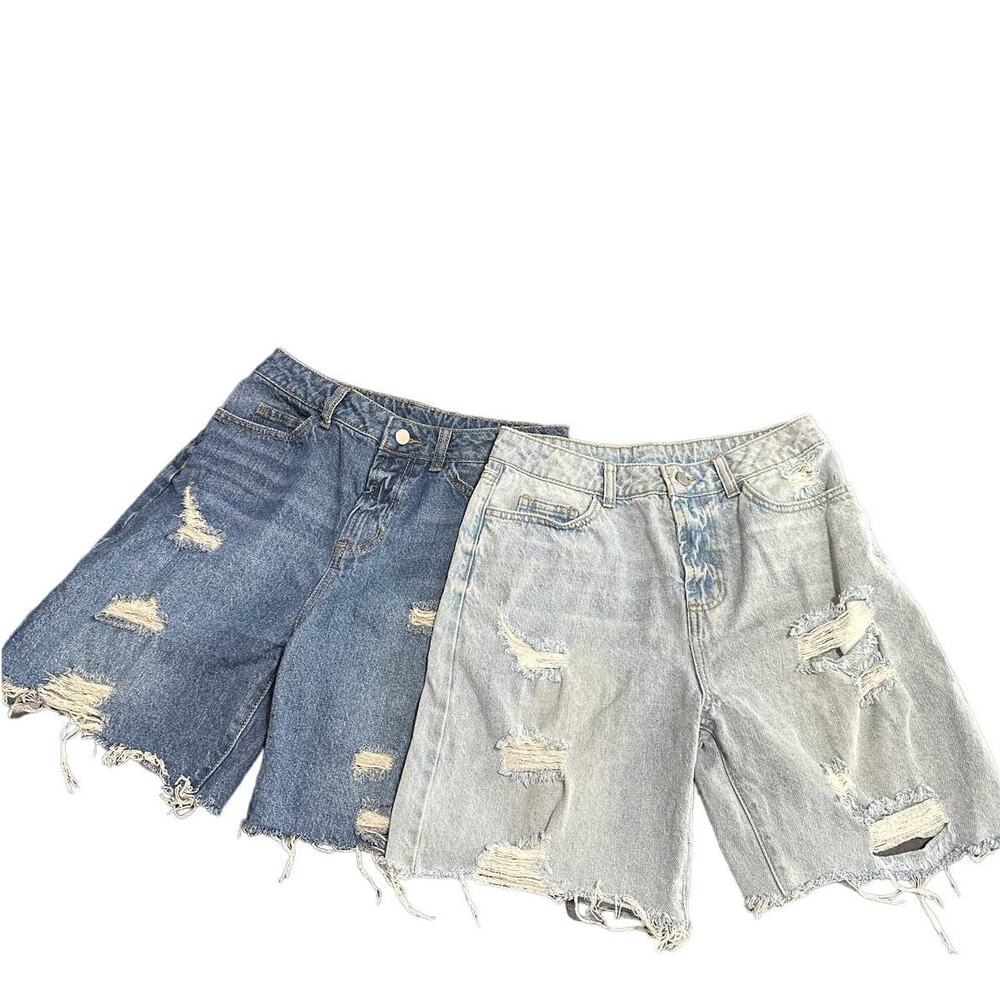 No Boundaries Bermuda Shorts Junior Size 5β Distressed Cut Off Denim Bundle 2pk